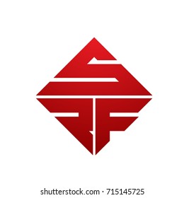 Vector Square Red Abstract Letter S R F Logo