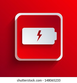 Vector square red icon. Eps10