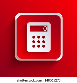 Vector square red icon. Eps10