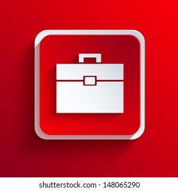 Vector square red icon. Eps10