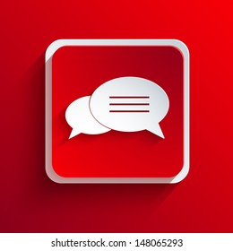 Vector square red icon. Eps10
