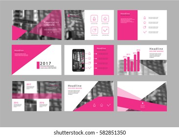 Vector square rhomb magenta pink presentation template, infographic elements template design set, annual report, booklet, brochure, leaflet, flyer, banner, posture, web, marketing advertising, blurred