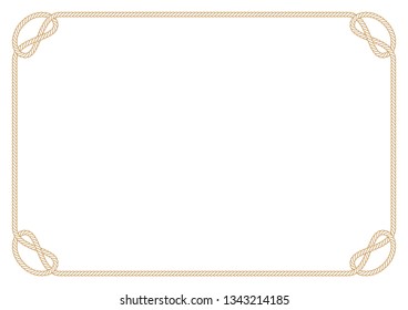 Vector square rope frame border line