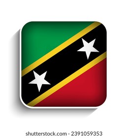 Vector Square Saint kitt and Nevis Flag Icon