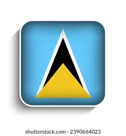 Vector Square Saint Lucia Flag Icon