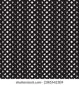 Vector square seamless black glitter striped pattern with triangles and squares.