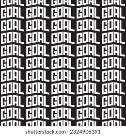 Vector square seamless black goal typographic pattern.