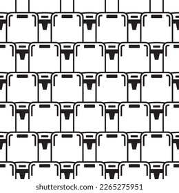 Vector square seamless black pattern of stadium tribune seats.