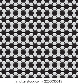 Vector square seamless colored sport pattern of hexagonal soccer ball. Football texture.