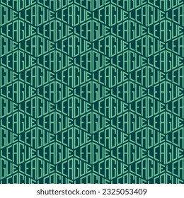 Vector square seamless green typographic sports league pattern.