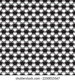 Vector square seamless sport black soccer ball pattern on white background. Football texture.