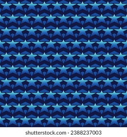 Vector square seamless sport pattern European champions football team cup tournament league competition blue gradient five-pointed stars on dark blue background. Soccer background.
