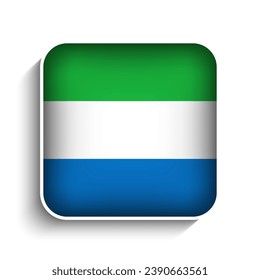 Vector Square Sierra Leone Flag Icon