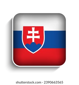 Icono de la bandera de Eslovaquia de la plaza del vector