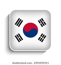 Vector Square South Korea Flag Icon