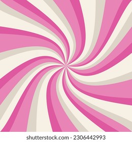 Vector square spiral pink beige ice cream illustration.