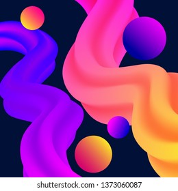 Vector square stories template for social media, design. Beautiful abstract fluid 3d background. Creative wavy mockup for business stories: fashion, design, beauty, photographer, blogger. 