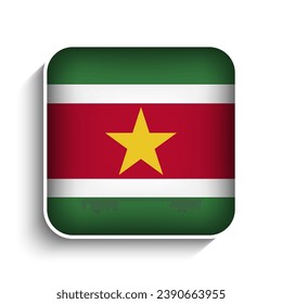 Vector Square Suriname Flag Icon