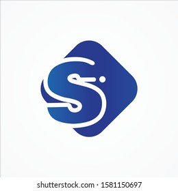 Vector square symbol letter S design minimalist. S letter for your best business symbol. Vector illustration EPS.8 EPS.10