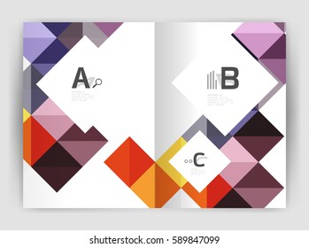 Vector square template background with infographics