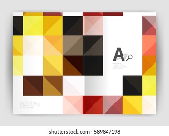 Vector square template background with infographics