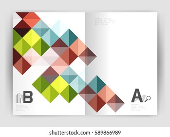 Vector square template background with infographics