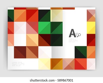 Vector square template background with infographics
