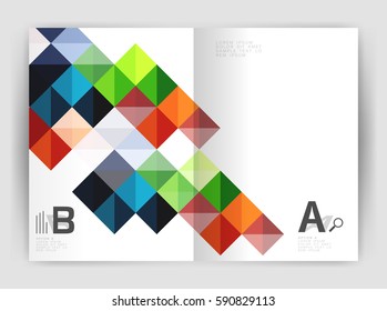 Vector square template background with infographics