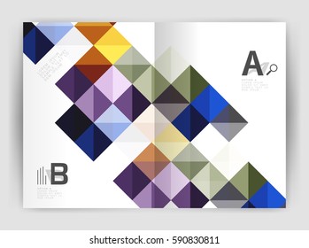 Vector square template background with infographics