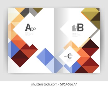 Vector square template background with infographics