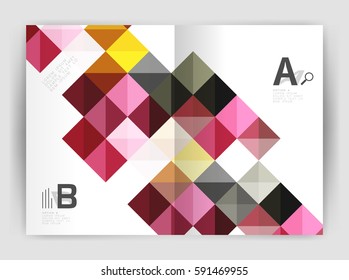 Vector square template background with infographics