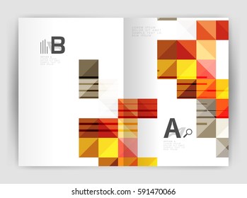 Vector square template background with infographics