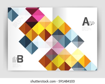 Vector square template background with infographics