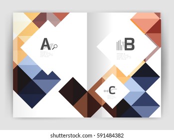 Vector square template background with infographics