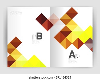 Vector square template background with infographics