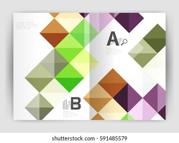 Vector square template background with infographics