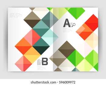 Vector square template background with infographics