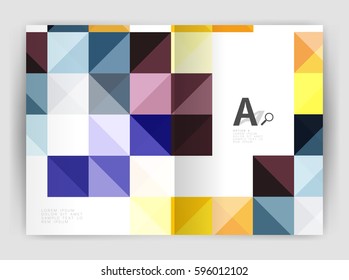Vector square template background with infographics