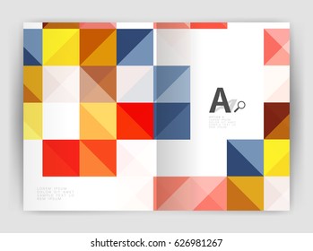 Vector square template background with infographics