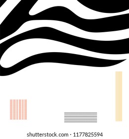 Vector square template with Zebra  stripes pattern. Background with decoration and empty space for text. 