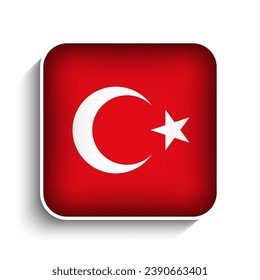 Vector Square Turkey Flag Icon