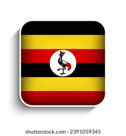 Vector Square Uganda Flag Icon