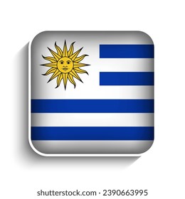Vector Square Uruguay Flag Icon