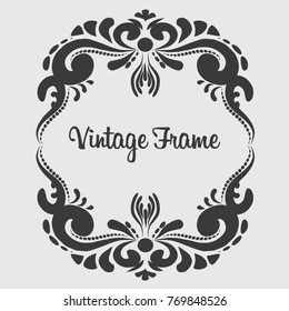 Vector square vintage frame with floral ornament with format eps10
