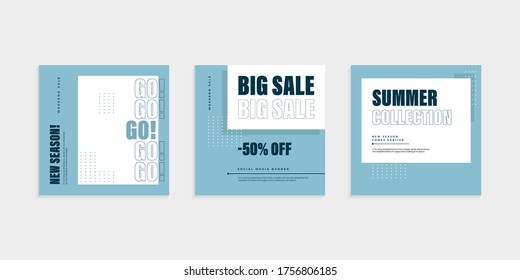 Vector square web banner templates for big and mega sale. Editable template post for social media ad. ads for promotion design with green and white color.