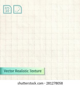 Vector squared old paper list from notebook. Vintage background for your design