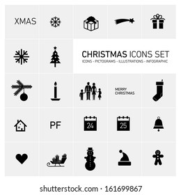 Vector squares background illustration with icons, typography and pictograms of christmas | ready to place your content