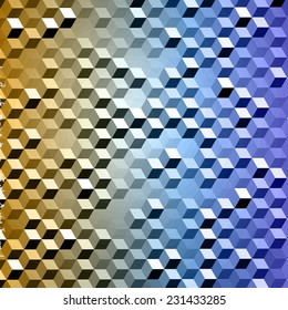 Vector squares color texture, yellow and blue color. Old scratched surface