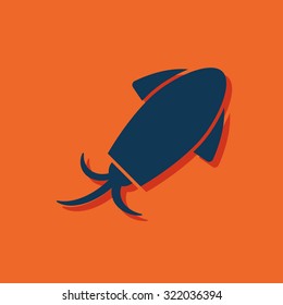 Vector squid icon. Food icon. Eps10
