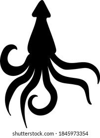 Vector squid web clipart. Funny, cute illustration for children's room decor, stickers, games and postcards. Hand-drawn print and Doodle.